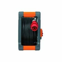 Brennenstuhl ProfessionalLINE Baustellen-Kabeltrommel Mit CEE-Stecker, CEE-Steckdose Und 2 Schutzkontakt-Seckdosen, 20m Kabel In Schwarz, Rundum-Überr