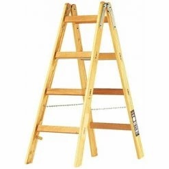 BRENNENSTUHL Holz-Stehleiter 2x4 Sprossen Höhe Stehleiter 1.2m