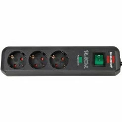 Brennenstuhl Steckdosenleiste 3-fach Eco Mit Blitz- U.Überspannungsschutz Schwarz