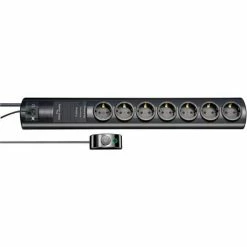 Brennenstuhl Primera-Tec Comfort Switch Plus 19.500A Überspannungsschutz-Steckdosenleiste 7-fach Schwarz 2m H05VV-F 3G1,5 2 Permanent, 5 Schaltbar - 1153300467