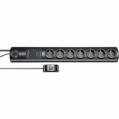 Brennenstuhl Primera-Tec Comfort Switch Plus 19.500A Überspannungsschutz-Steckdosenleiste 7-fach schwarz 2m H05VV-F 3G1,5 2 permanent, 5 schaltbar - 1153300467 Brennenstuhl Primera-Tec Comfort Switch Plus 19.500A Überspannungsschutz-Steckdosenleiste 7-fach Schwarz 2m H05VV-F 3G1,5 2 Permanent, 5 Schaltbar - 1153300467 -BRENNENSTUHL Shop 3114006 1