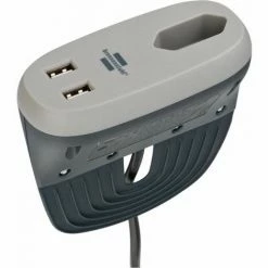 BRENNENSTUHL Estilo Sofa-Steckdose Mit Ladefunktion 1xEuro-Steckdose Und 2xUSB-Charger Anthrazit/grau