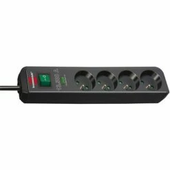 Brennenstuhl 1153904314 Steckdosenleiste Eco-Line, 4-Fach, Schwarz