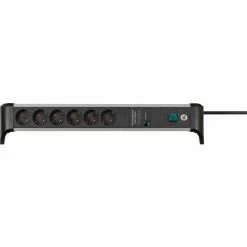 Brennenstuhl Alu-Office-Line 60.000A Überspannungsschutz-Steckdosenleiste 6-fach 1,8m H05VV-F 3G1,5 - 1391020600